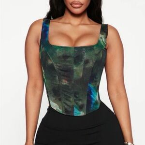 Fashion Nova Search for me mesh corset top Multicolor Women's Top